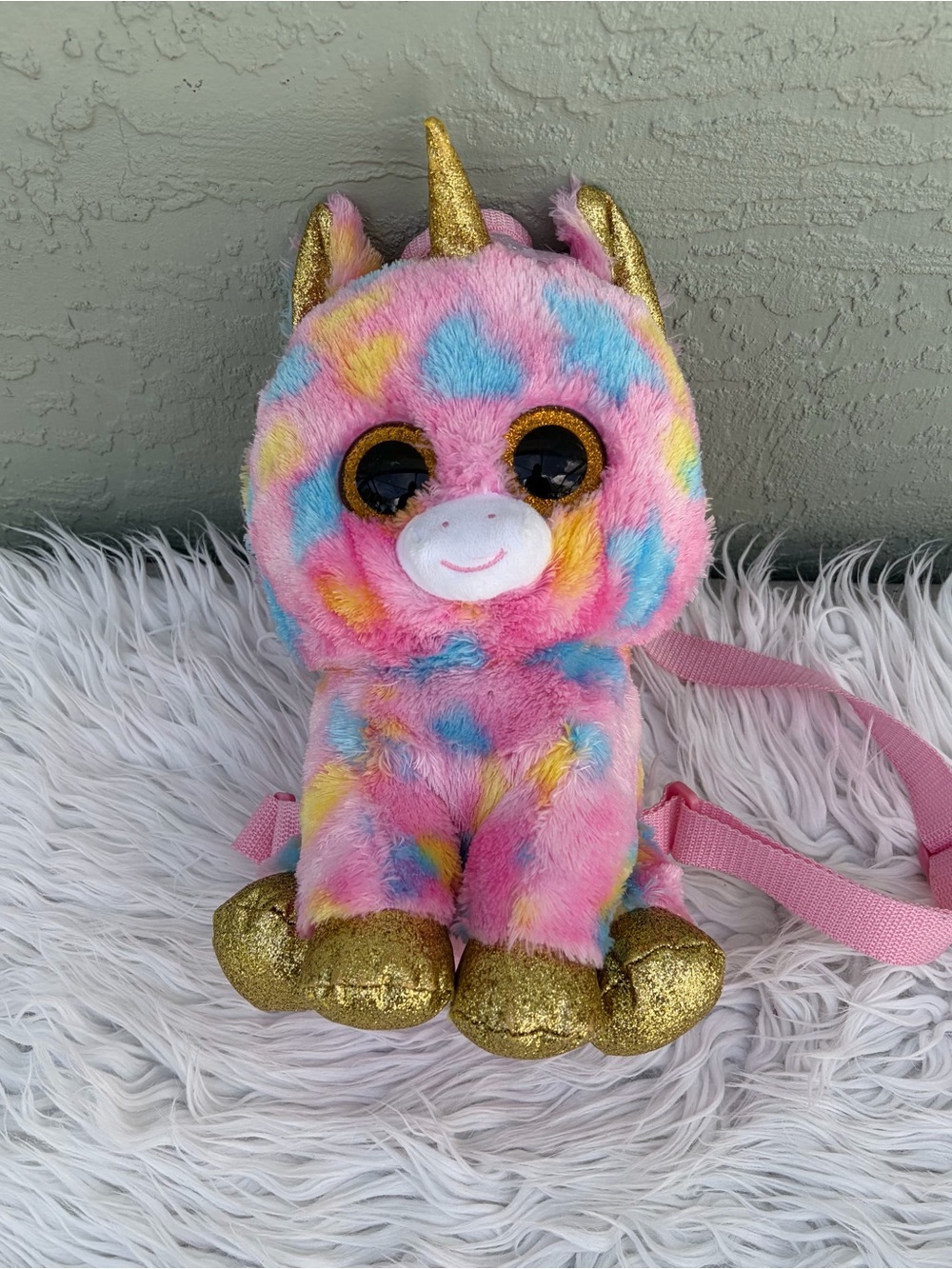 Ty Gear Beanie Boo Fantasia Unicorn mini Backpack purse Tie Dye-12”